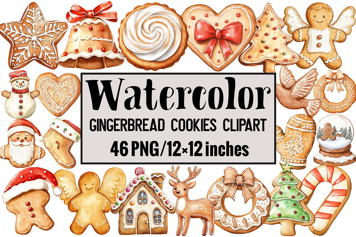 Gingerbread Cookies Clipart, an Illustration by Design Market (Photo 1 of 3)