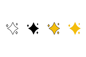 Black and yellow sparkle collection, an Object Illustration by skripnikbb