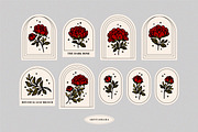 Vintage Dark Flower Lineart Logo Set, an Object Graphic by Artflorara (Thumbnail 7 of 8)