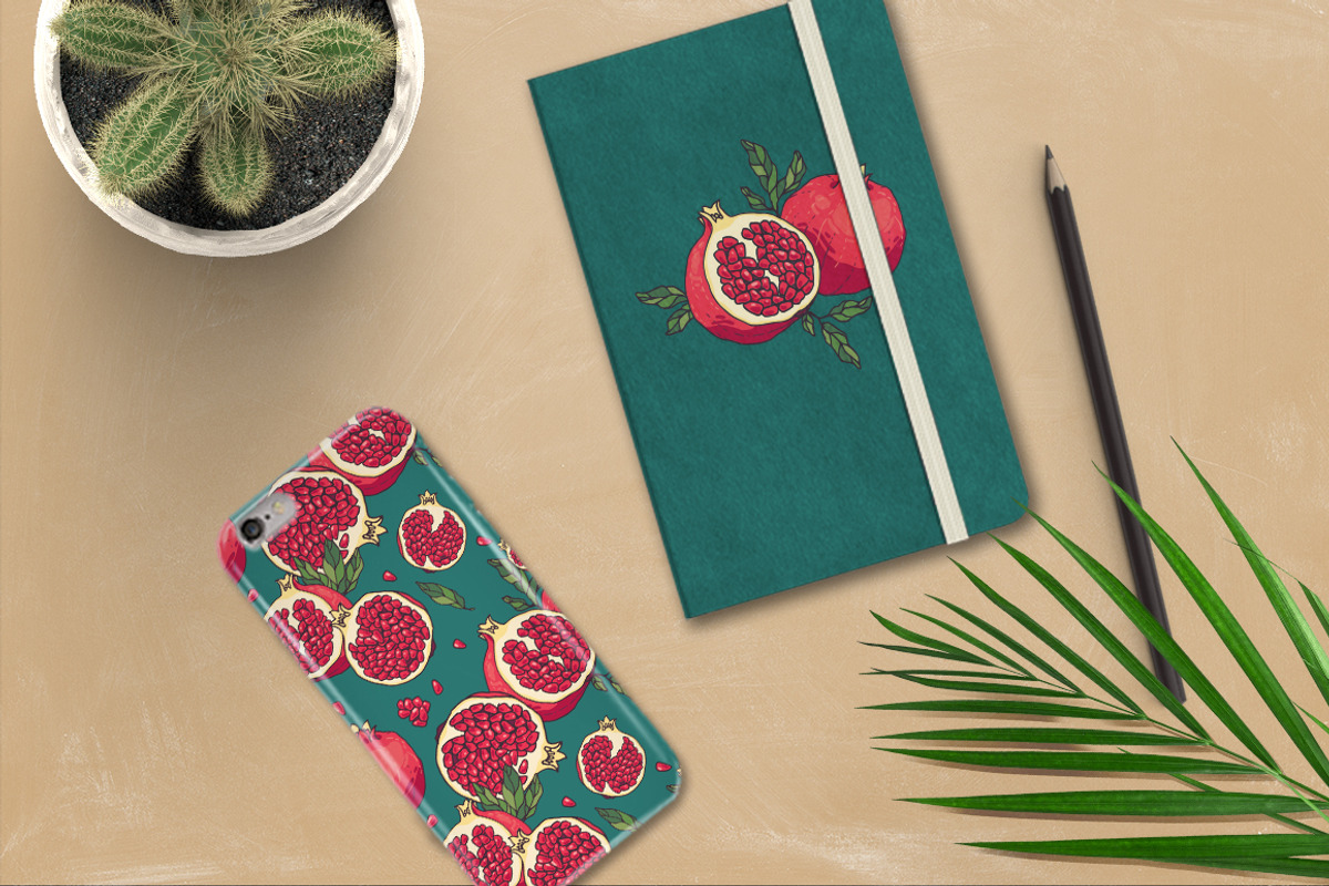 Juicy pomegranate set, a Pattern Graphic by Rapapazzi (Photo 3 of 4)