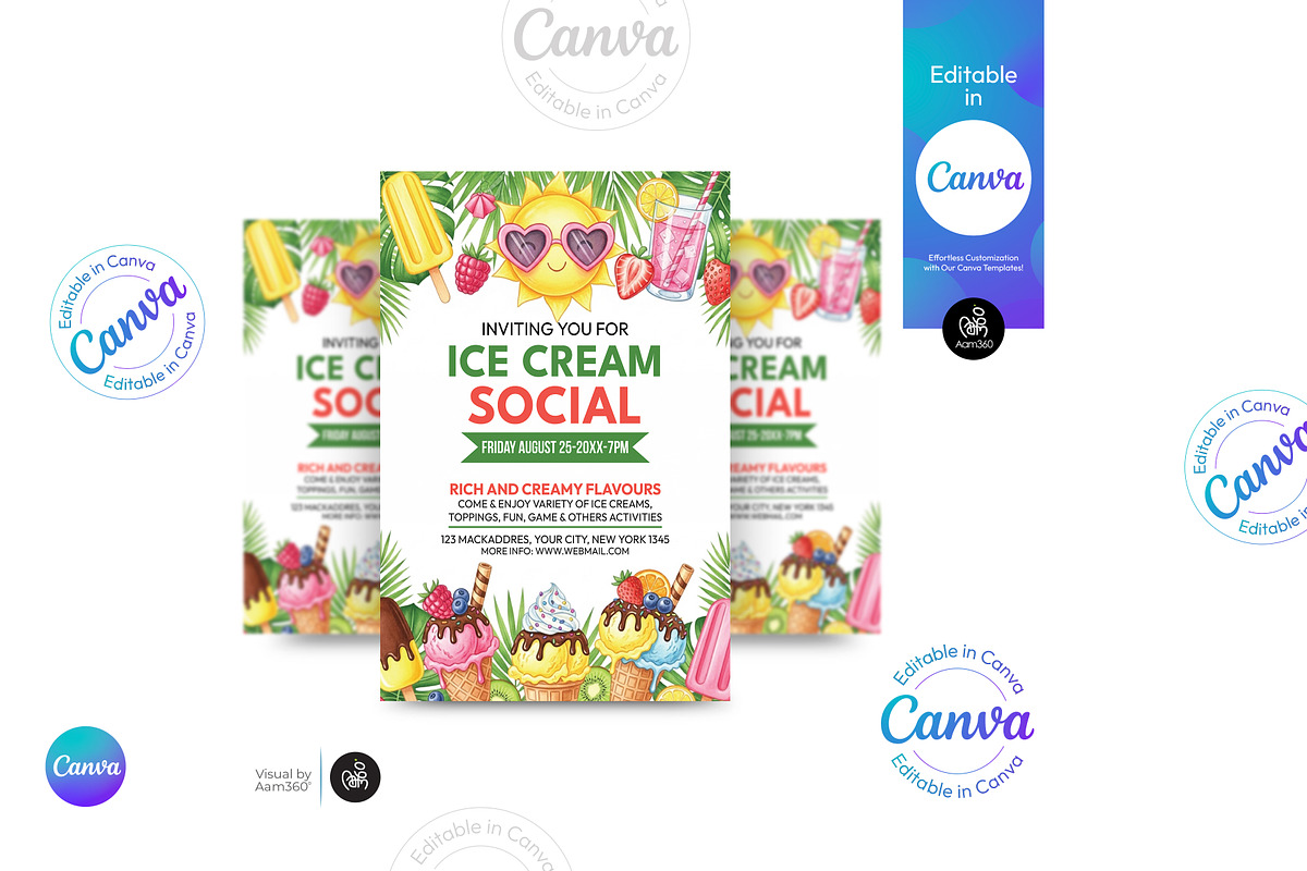 Ice Cream Social Flyer, a Flyer Template by Aam360 (Photo 3 of 3)
