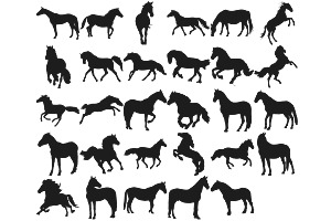 Horse Silhouettes Set 1 Procreate