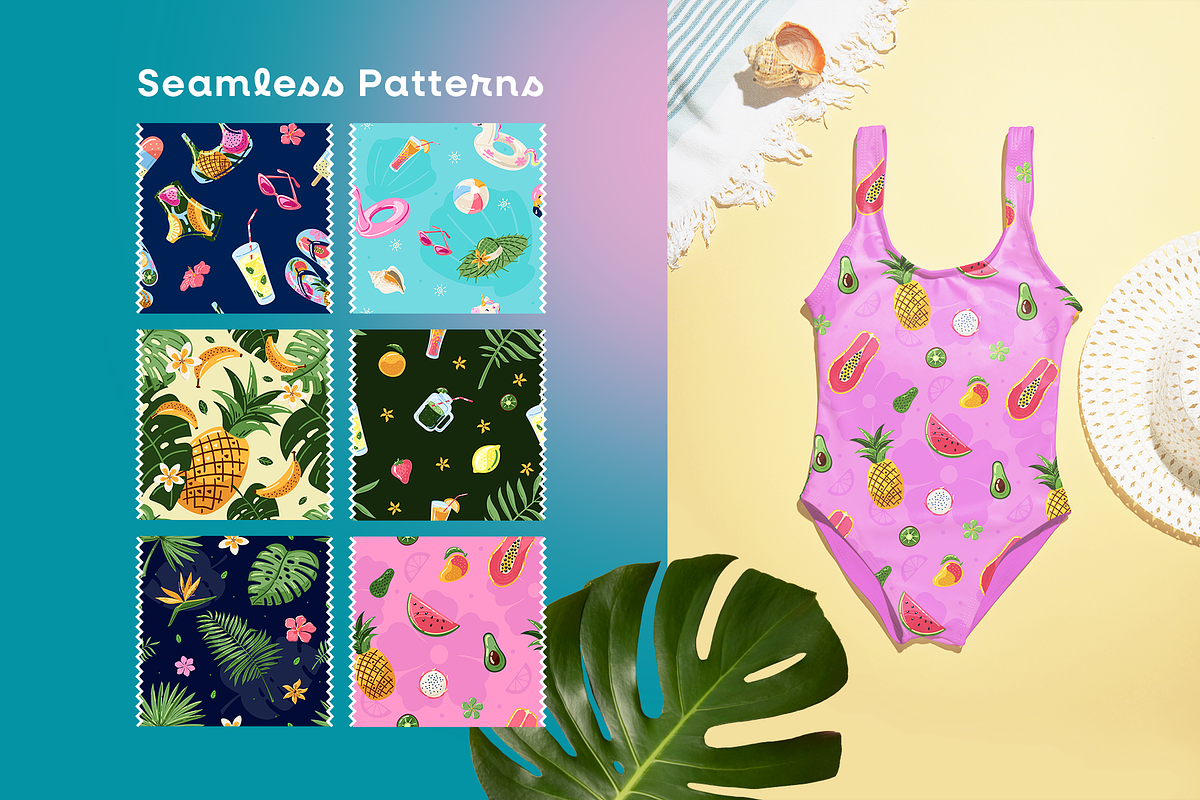 Summer vector clipart, beach sticker, a Seasonal Illustration by harmonia_green_art (Photo 4 of 14)
