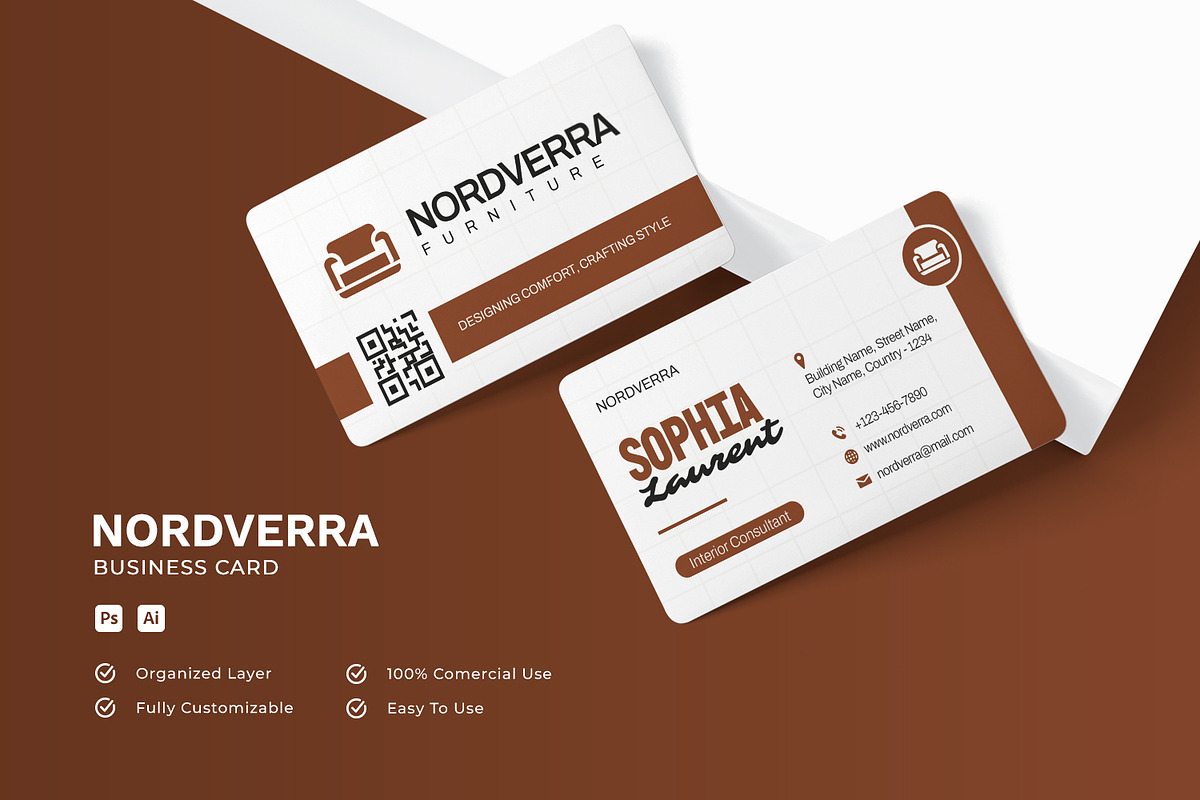 Nordverra - Business Card, a Business Card Template by Esensifiksi.studio (Photo 1 of 3)