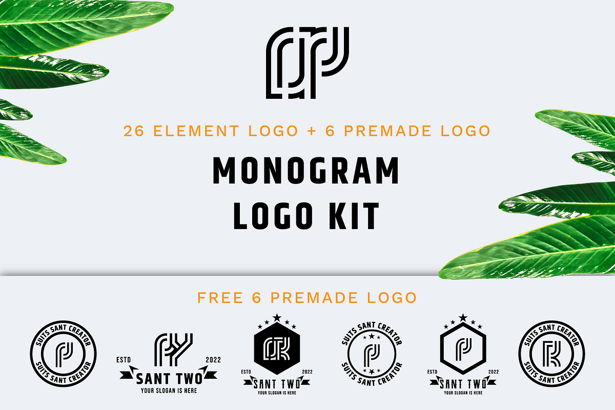 Monogram Logo Kit Vol-01, a Branding & Logo Template by Izalsye (Photo 1 of 5)