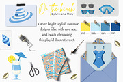 On the beach Vector Clipart Set, a Seasonal Illustration by Universe Mary (Thumbnail 2 of 8)