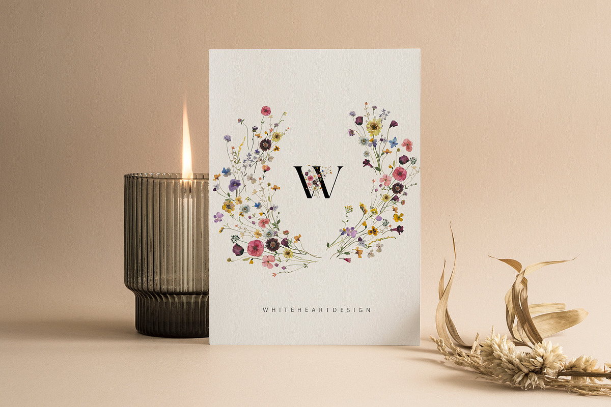 Tiny Flowers Pressed Floral Clipart, an Illustration by whiteheartdesign (Photo 10 of 17)