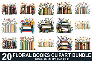 Watercolor Floral Book Clipart, an Illustration by crative8112 (Thumbnail 1 of 9)