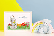 Hello Easter cute watercolor clipart, an Illustration by Annyillustration (Thumbnail 2 of 6)