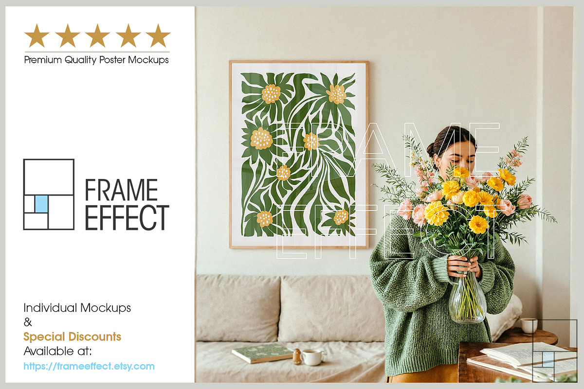 6 Floral Poster Mockups Bundle, a Household Mockup by Frame Effect (Photo 3 of 8)