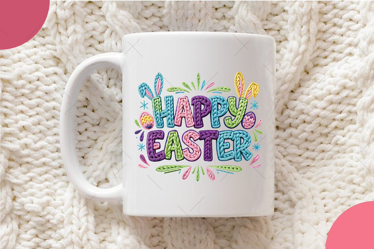 Faux Yarn Happy Easter Png, an Illustration by OK Design (Photo 5 of 6)