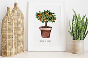 SALE! Watercolor DECORATIVE TREES, a Decorative Illustration by Julia Bogdan (Thumbnail 2 of 4)