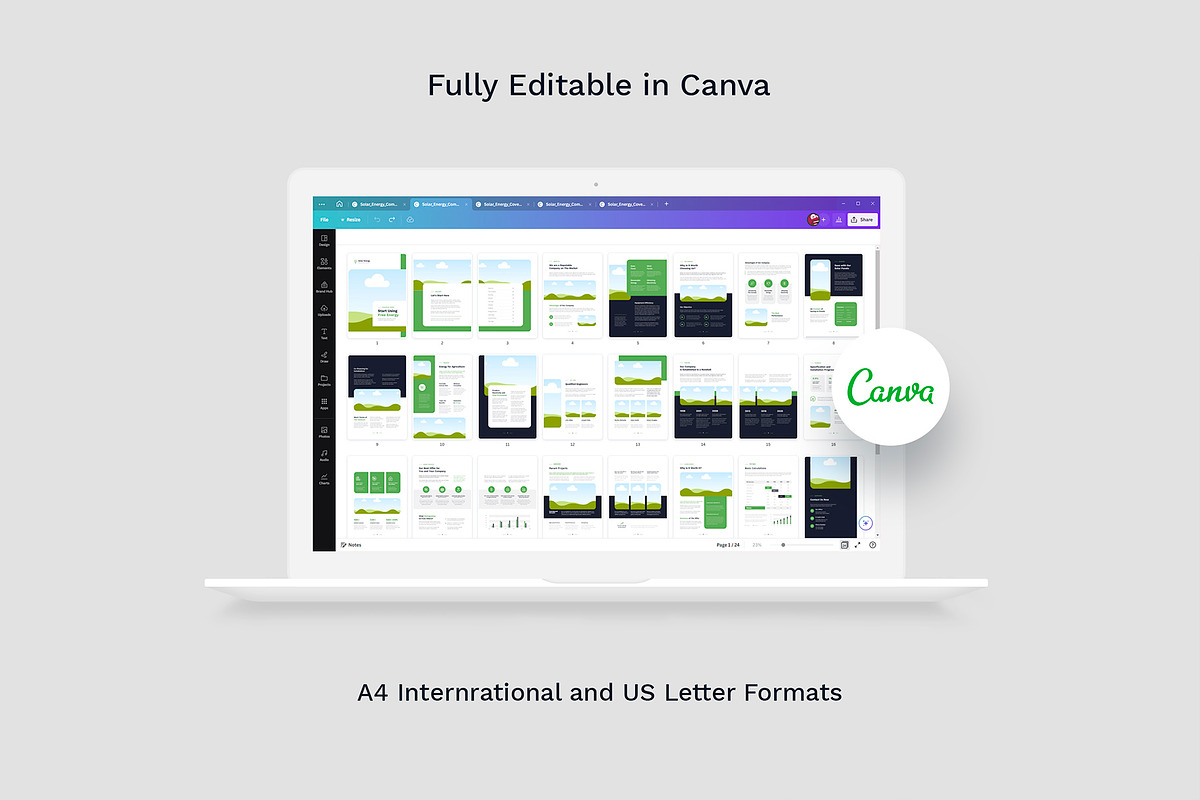 Solar Energy Company Profile Canva, a Brochure Template by artbart (Photo 6 of 6)