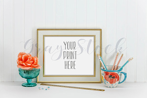 Turquoise & Cream Frame Mock Up