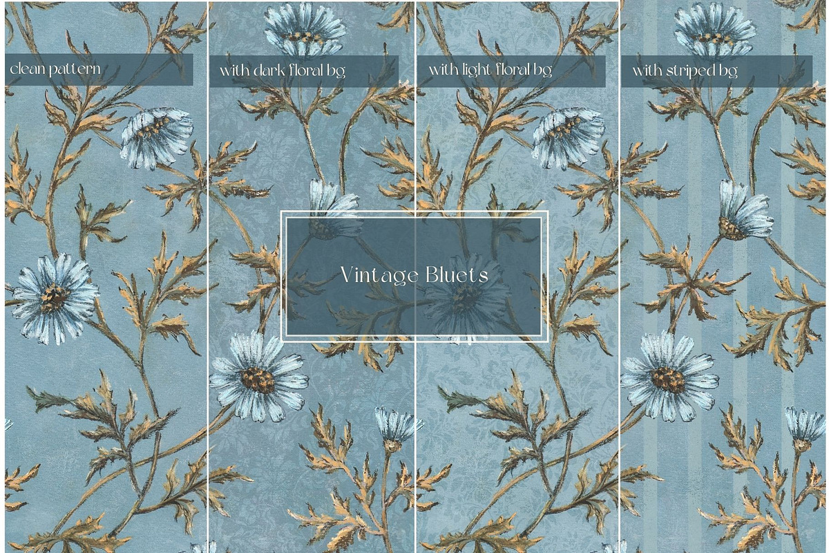 Vintage Floral Pattern Collection, a Pattern Graphic by MouseGrey (Photo 3 of 9)