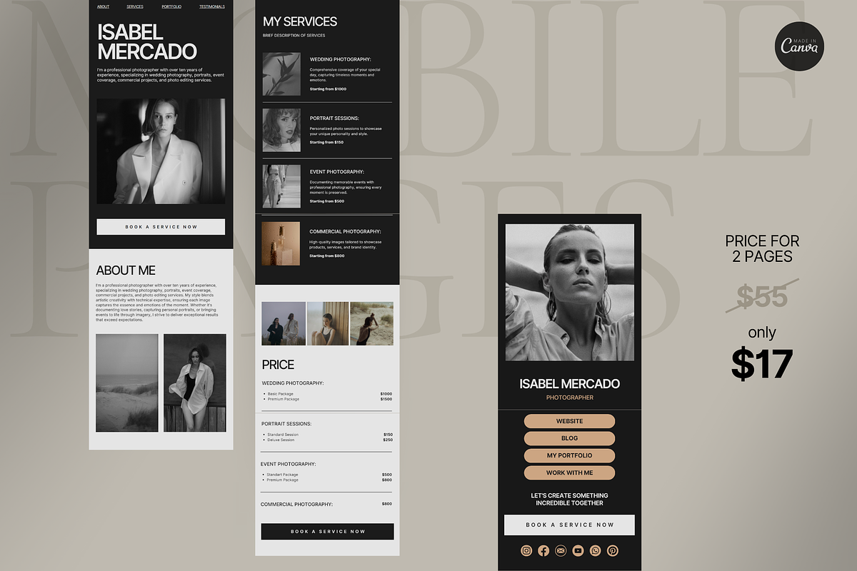 2 mobile pages in Canva, a Landing Page Template by Make It Yours Lab. (Photo 8 of 8)
