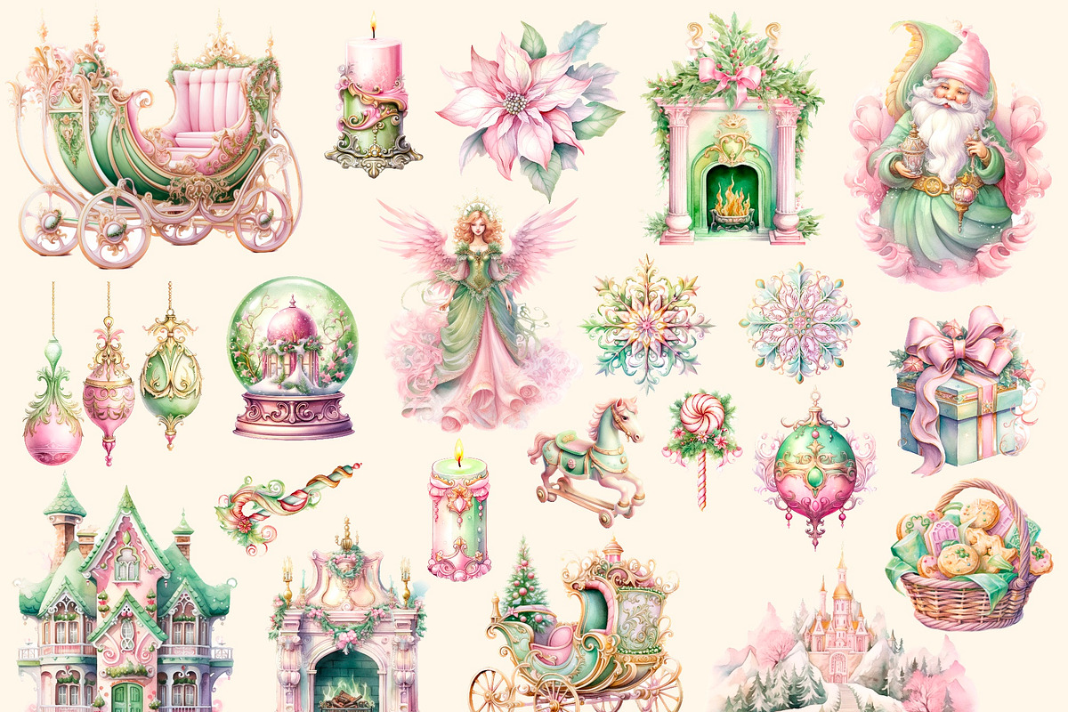 Big christmas  watercolour clipart, a Decorative Illustration by Hello My Print (Photo 11 of 11)
