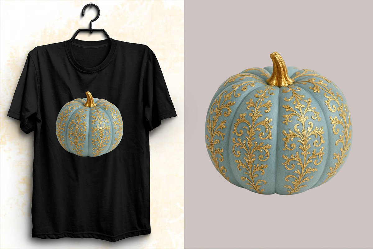 Blue Grandmillennial Pumpkin Clipart, an Illustration by SVGArt (Photo 4 of 8)