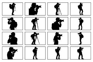 Photographer Silhouette Vector set, an Illustration by Unique Design Team