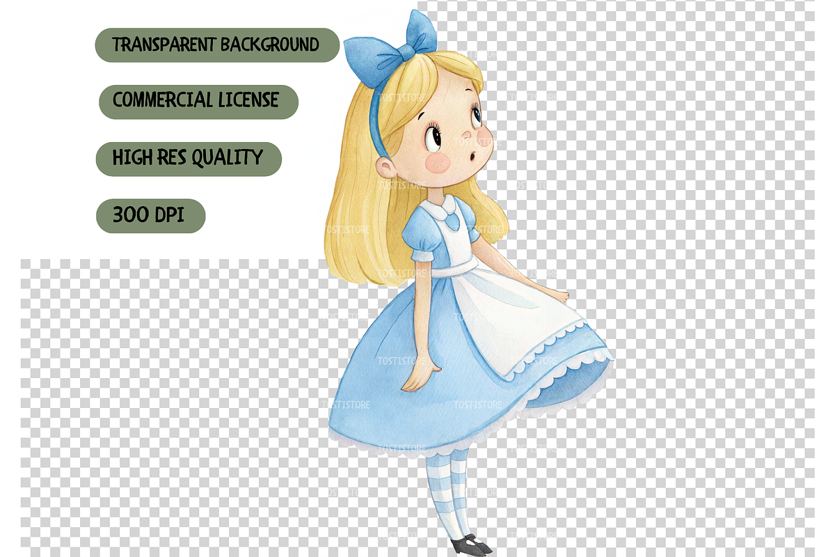Pastel Cute Alice In Wonderland, an Illustration by TatiMockup (Photo 4 of 5)