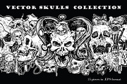 Dark Gothic Skull Illustrations, an Illustration by RalucaGheorghe (Thumbnail 1 of 5)