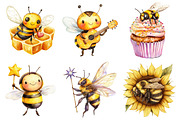 Kawaii Honey Bee Clipart Bundle, an Illustration by Daily.Designs (Thumbnail 5 of 5)