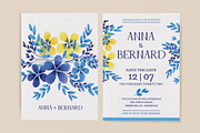 Yellow Blue Flower Wedding Template, an Invitation Template by Presetrain Co. (Thumbnail 3 of 4)