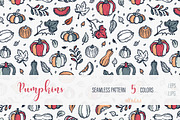 Pumpkins Seamless Patterns, a Pattern Graphic by AllNikArt (Thumbnail 1 of 6)