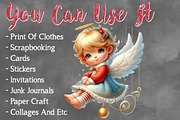 Christmas Cute Angel Clipart Bundle, a Work Illustration by Craft Nest (Thumbnail 5 of 5)