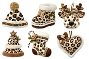 Leopard Print Crochet Christmas PNG, an Illustration by Designworld (Thumbnail 2 of 4)
