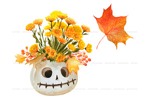 Watercolor Halloween Decoration