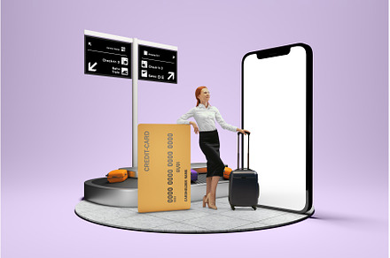 Young business woman standing near