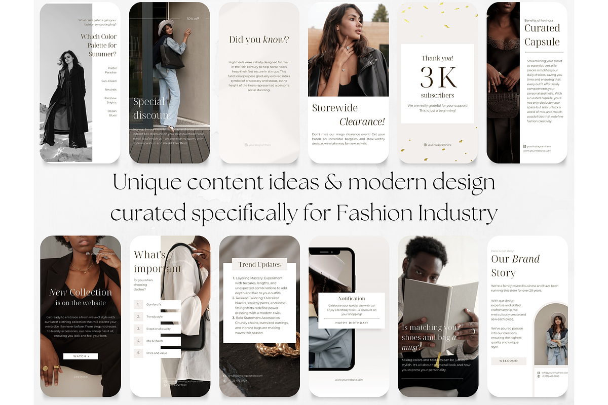 65 Fashion Social Media Stories, a Social Media Template by PatternLab. (Photo 4 of 9)