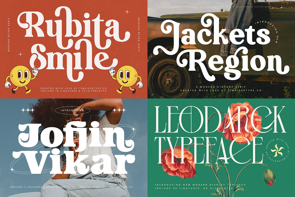 Mega Pack 50 Modern Display Fonts, a Font by timelesstype.co (Photo 9 of 14)