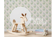 PSD Wallpaper Mockup In Nursery Room, a Mockup by First Impression Mockups (Thumbnail 4 of 4)