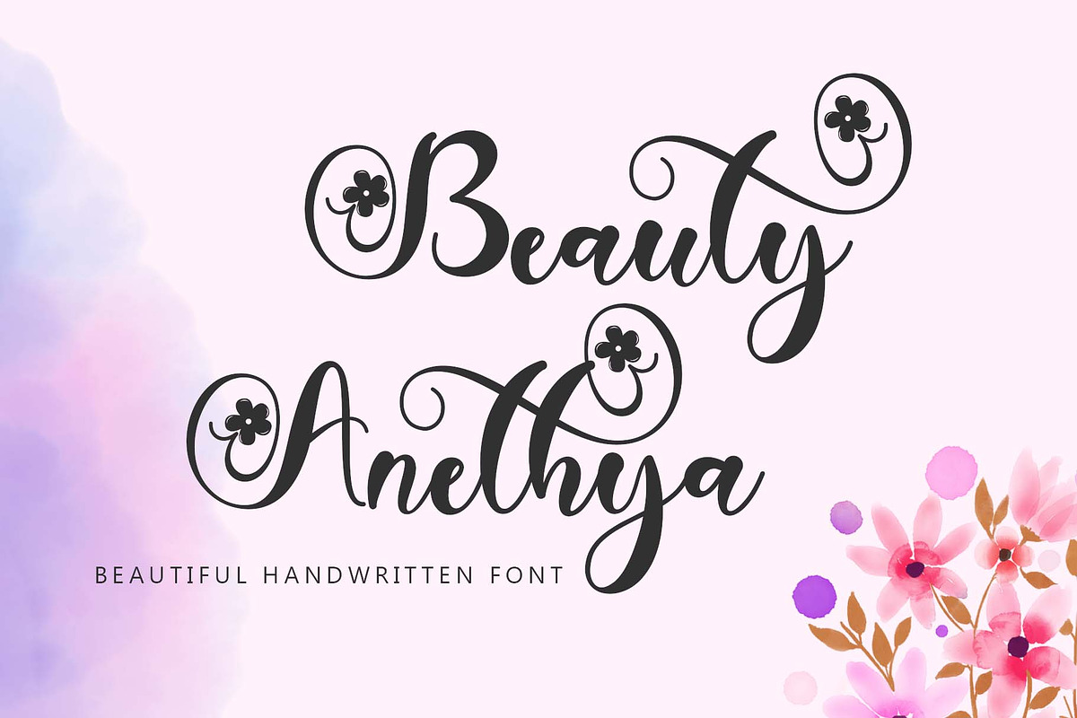 Beauty Anethya, a Handwritten Font by Yoga Letter (Photo 1 of 6)