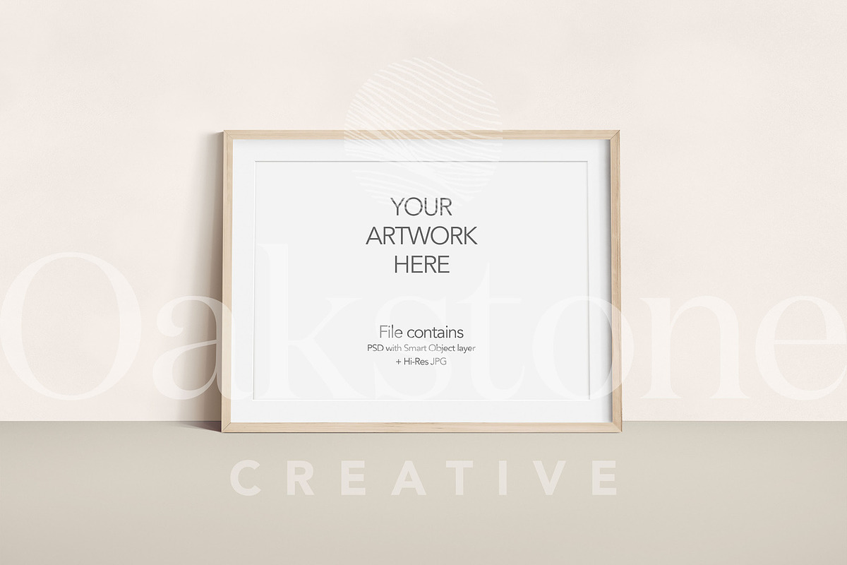 Landscape Wood Frame Leaning Mockup, a Product Mockup by OakstoneCreative (Photo 2 of 5)
