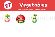 Vegetables watercolor clipart PNG, a Food Illustration by John_Walker (Thumbnail 3 of 3)