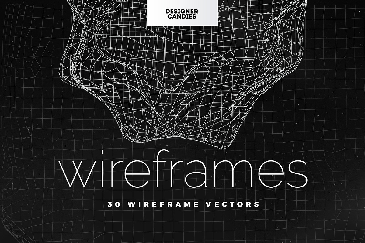 30 Wireframe Vectors, a Decorative Illustration by DesignerCandies (Photo 1 of 12)
