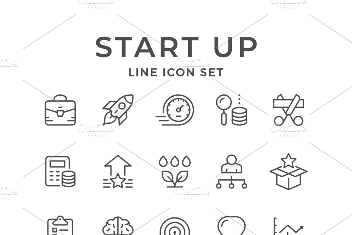 Set line icons of start up, an Outline Icon by motorama (Photo 1 of 2)