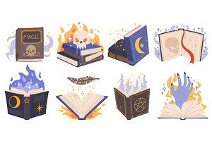 Cartoon magic spell books. Wizard, an Object Illustration by YummyBuum