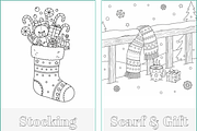 Winter Holidays Xmas Coloring Pages, a Seasonal Illustration by Nuvame Arts & Designs (Thumbnail 15 of 19)