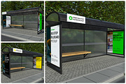 Bus Stop Billboard Mockup, an Advertising Mockup by Unerispace (Thumbnail 1 of 5)