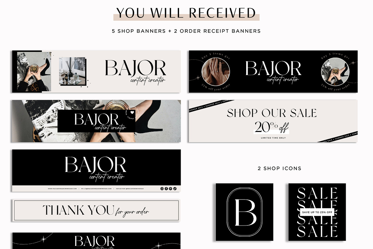 Modern Etsy Banner Set, a Branding & Logo Template by Macarons and Mimosas (Photo 2 of 9)