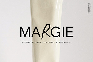 Margie – Sans with Script Alternates, a Sans Serif Font by Local Desk Designstudio