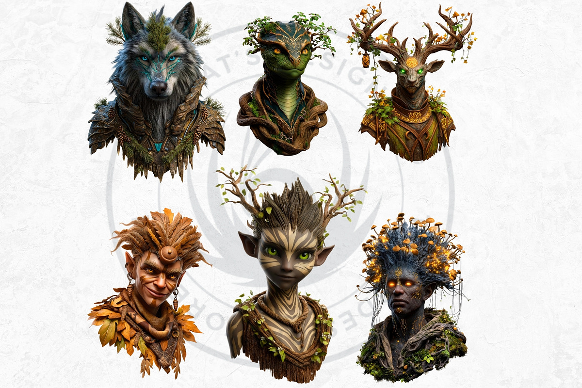 Grove Guardians Fantasy Cliparts, a Person Illustration by ThatsDesignArt (Photo 5 of 10)