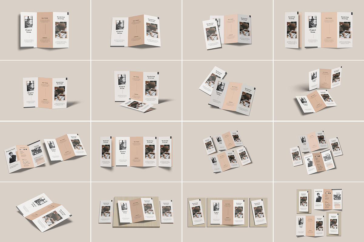 A4 Trifold Brochure Mockup Bundles, a Brochure Template by Graphic Aesthetic (Photo 2 of 20)