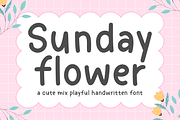 Sunday Flower - Playful Font, a Handwritten Font by Keithzo (Thumbnail 1 of 7)