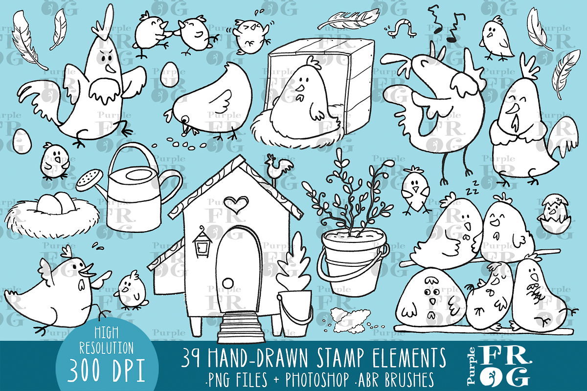 Charming Chickens - Stamps / Brushes, an Icon by Purple Frog (Photo 2 of 3)