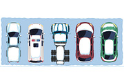 Winter cars and trucks top view set, a Transportation Illustration by Yayasya (Thumbnail 3 of 3)